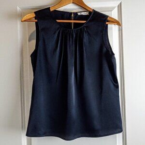 Calvin Klein Black Satin Sleeveless Top